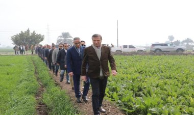 وزير الزراعة ومحافظ الفيوم يتفقدان زراعات القمح بمركز إطسا ومجمع الخدمات الزراعية بقرية "أبو صير"
