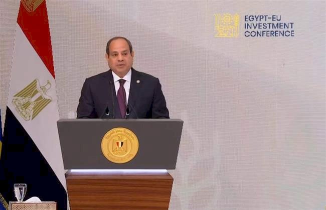 كلمة الرئيس السيسي في مؤتمر الاستثمار بين مصر والاتحاد الأوروبي