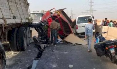 مصرع شخصين وإصابة 5 في تصادم بين سيارة وكارو بالخانكة