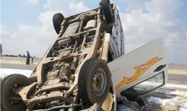 إصابة 13 شخصًا فى انقلاب سيارة ربع نقل على طريق سهل حشيش جنوب الغردقة