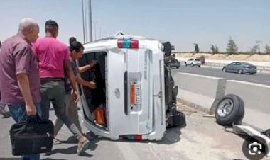 مصرع سيدة وإصابة 4 آخرين إثر حادث تصادم سيارتين في الستاموني بالدقهلية