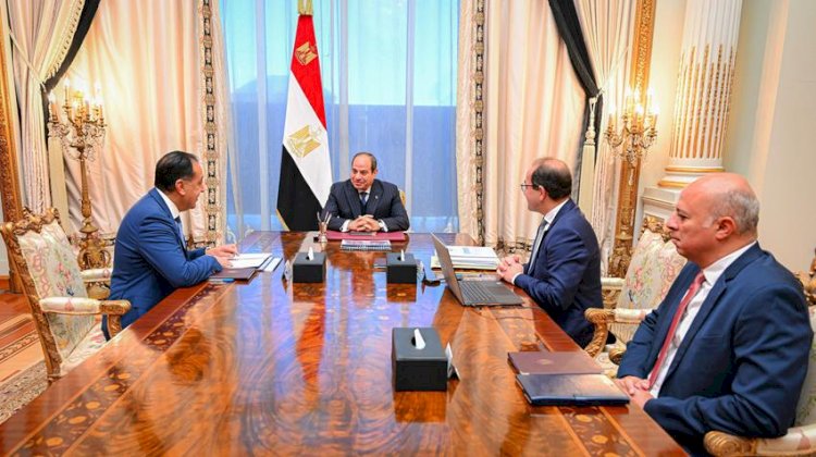 الرئيس السيسي يجتمع مع رئيس الوزراء ووزير المالية