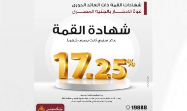 بنك مصر يُعلن تعديل العائد على شهادة “القمة” الثلاثية إلى 17.25% بدورية صرف شهرية