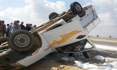 مصرع شخص وإصابة ثلاثة آخرين إثر حادث انقلاب سيارة بطريق محور الضبعة