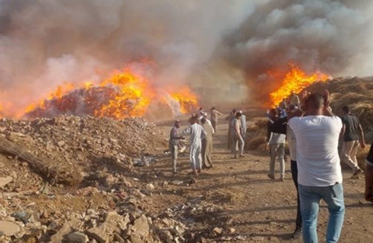 السيطرة على حريق فى أحد أكوام الكتان بالغربية