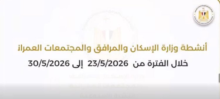 الإسكان تعد تقريرًا بالفيديوجراف عن أبرز أنشطتها في اسبوع