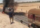 السكة الحديد تصدر بيان عاجل بشأن حادث تصادم قطار مع سيارة ملاكي واشتعال النيران بها
