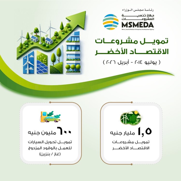 الاقتصاد الأخضر يتوسع في مصر.. جهاز تنمية المشروعات يعلن ضخ تمويلات جديدة للمشروعات الصغيرة والمتوسطة