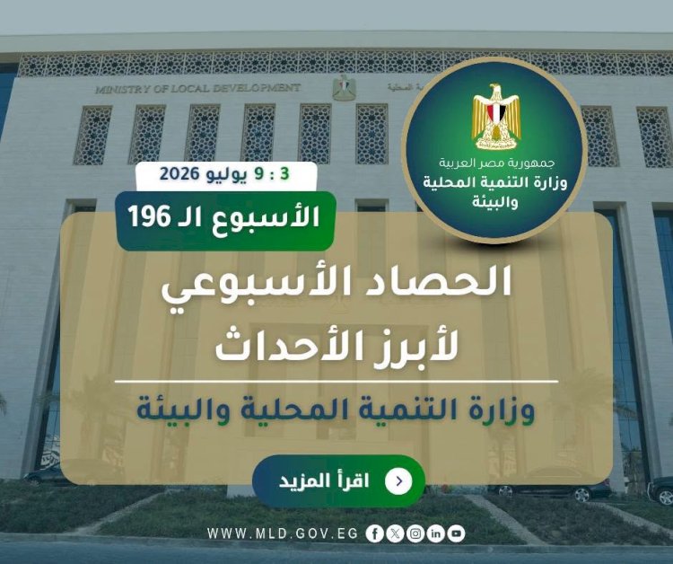 الحصاد الاسبوعي لوزارة. التنمية المحلية والبيئة