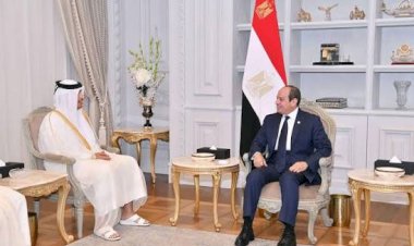 الرئيس السيسي يستقبل رئيس وزراء قطر