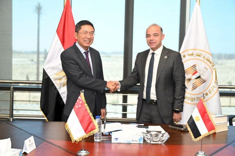 وزير الاستثمار والتجارة يبحث مع سفير سنغافورة تعزيز التعاون الاستثماري والتجاري