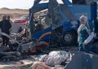 أهالي ضحايا حادث الصحراوي الغربي يتسلمون جثامين 10 ضحايا من مشرحة سنورس بالفيوم