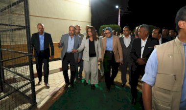 وزيرة التنمية المحلية ومحافظ الوادي الجديد ورئيس هيئة تنمية الصعيد يفتتحون مجمع الصناعات الحرفية بقرية مرزوق